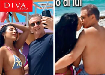 Ezio Greggio e la nuova fidanzata Nataly, influencer colombiana con 36 anni meno di lui, in vacanza insieme in Italia