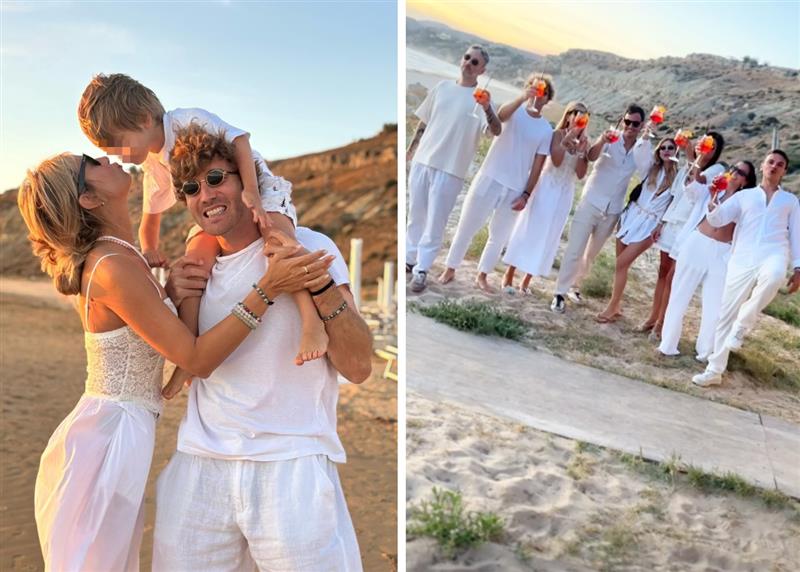 Clizia Incorvaia e Paolo Ciavarro in Sicilia con la sorella Micol e il fidanzato Clizia Incorvaia e Paolo Ciavarro in Sicilia con la sorella Micol e il fidanzato