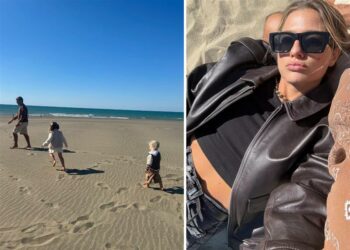 Cristina Marino e Luca Argentero al mare con i figli ad Ottobre