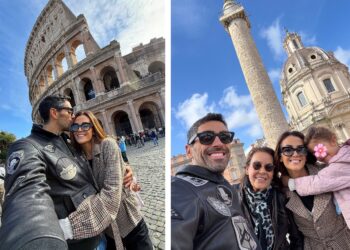 Giorgia Palmas e Filippo Magnini a Roma con Mia e la mamma dell'ex velina