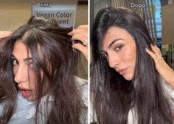 Giulia Salemi mostra i capelli bianchi prima di fare un trattamento colore vegano: le immagini