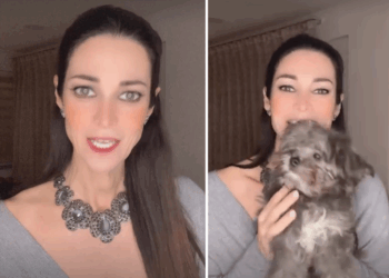 Manuela Arcuri mostra il suo nuovo cucciolo