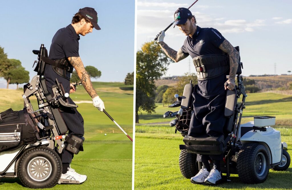 Manuel Bortuzzo gioca a golf grazie al paragolfer: il 26enne abbatte la sua disabilità col macchinario, guarda Manuel Bortuzzo gioca a golf grazie al paragolfer: il 26enne abbatte la sua disabilità col macchinario, guarda