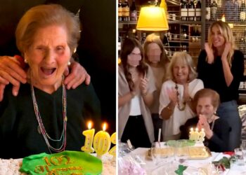 Alessia Marcuzzi con i figli e i parenti celebra i 102 anni di nonna Mela a Roma: foto