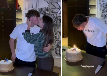 Cristian Totti compie 20 anni e la fidanzata gli porta la torta