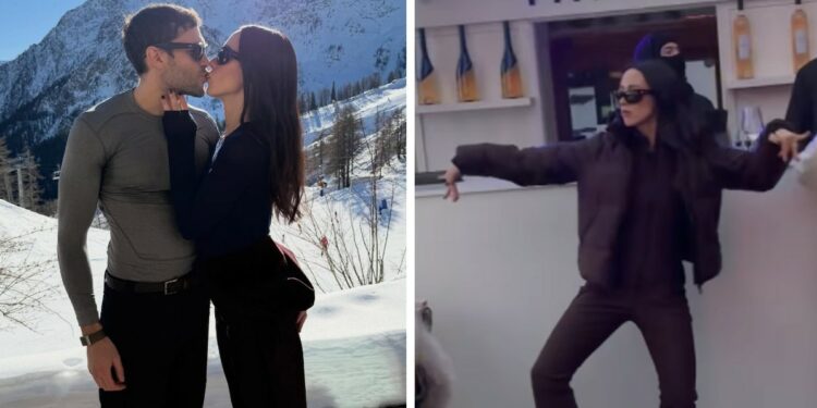 ''Mi fa male il sedere'': Aurora Ramazzotti e il futuro marito Goffredo Cerza sugli sci a Courmayeur, foto