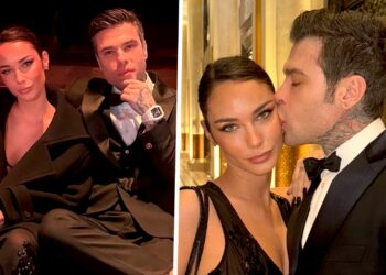 Fedez e la fidanzata Giulia Honegger mondanissimi a Milano: i due innamorati ed elegantissimi, foto