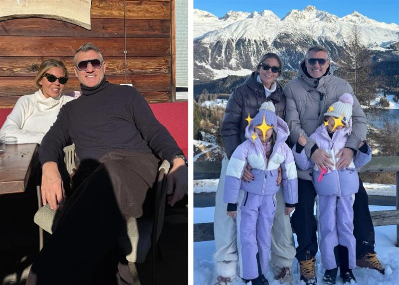 Costanza Caracciolo e Bobo Vieri a Saint Moritz con le figlie Costanza Caracciolo e Bobo Vieri a Saint Moritz con le figlie