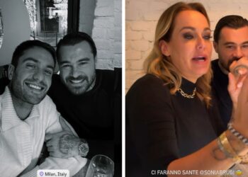 Sonia Bruganelli e Angelo Madonia in trasferta a Milano vanno a cena con altri due famosi volti vip: ecco chi c’era con loro