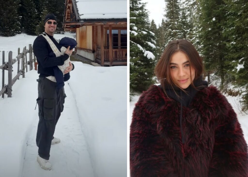 Andrea Damante ed Elisa Visari: la prima volta in montagna col figlio Liam, le immagini