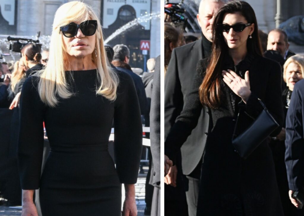 Da Simona Ventura a Donatella Versace e Anne Hathaway: i vip di tutto il mondo al funerale di Valentino, foto