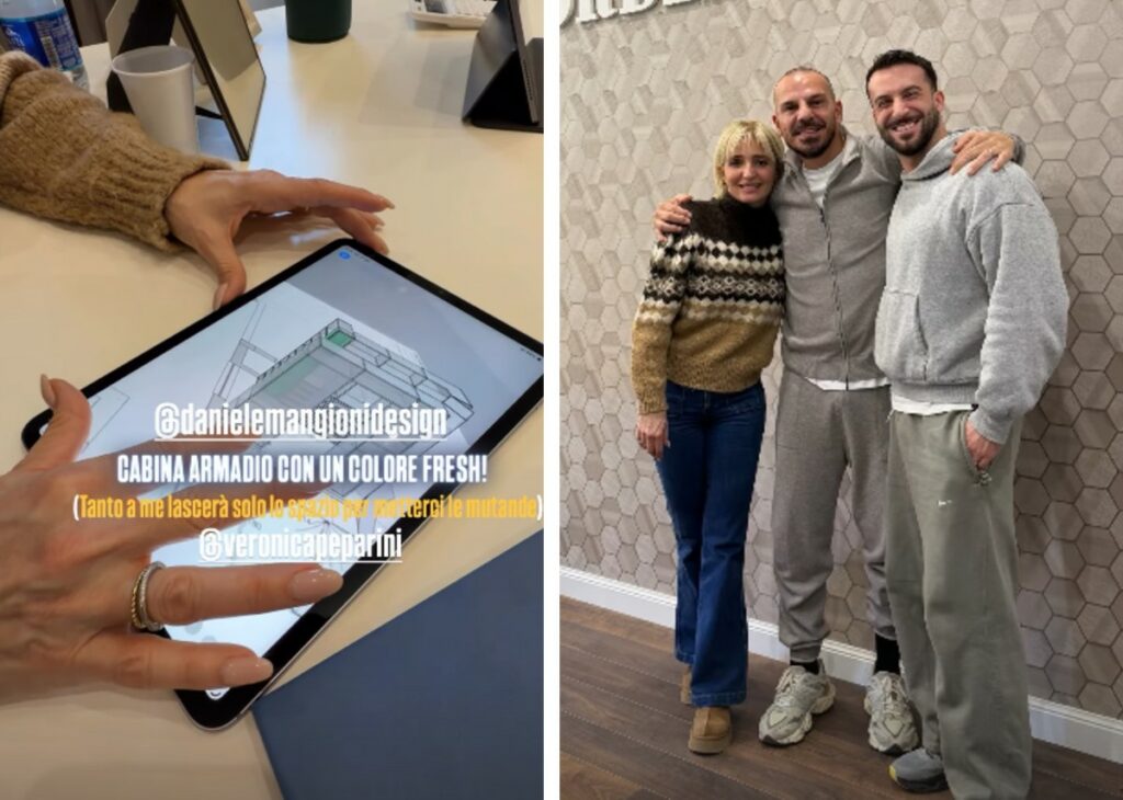 Andreas Muller e Veronica Peparini svelano l'enorme cabina armadio che avranno nella casa nuova, guarda