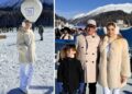 Paola Caruso a Saint Moritz con il figlio e il compagno Fabio Paola Caruso a Saint Moritz con il figlio e il compagno Fabio