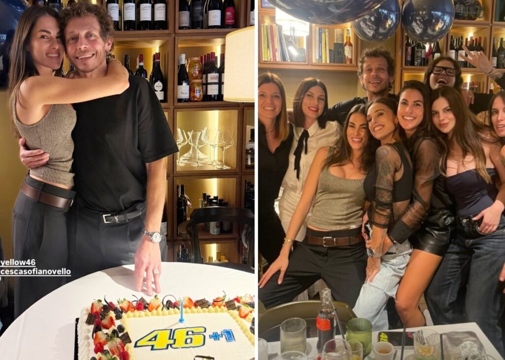 Valentino Rossi festeggia 47 anni con una grande cena insieme a Francesca Sofia Novello e gli amici Valentino Rossi festeggia 47 anni con una grande cena insieme a Francesca Sofia Novello e gli amici