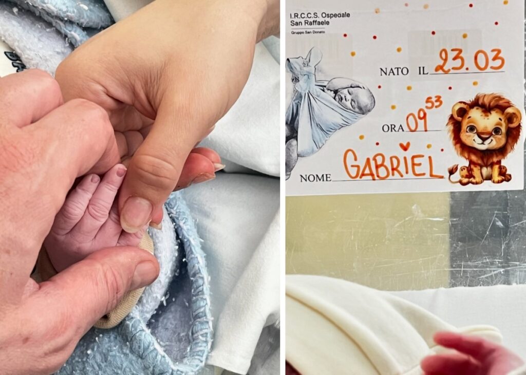 Delia Duran e Alex Belli genitori: il 23 marzo alle 9.53 è nato Gabriel, il loro primo figlio, foto