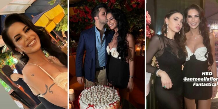 Antonella Fiordelisi festeggia il compleanno con amici vip e fidanzato, fa una sorpresa agli ospiti al ristorante