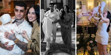 Giulia De Lellis e Tony Effe emozionati al battesimo della figlia Priscilla a Roma: foto
