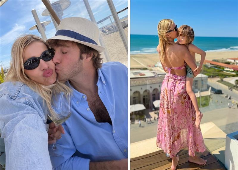 Clizia Incorvaia e Paolo Ciavarro al mare a Viareggio