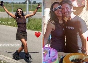 Juliana Moreira festeggia 44 anni con un pic nic in cascina