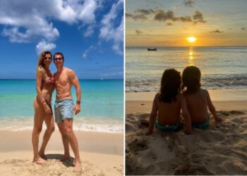 Cristina Chiabotto ai Caraibi con il marito e le figlie