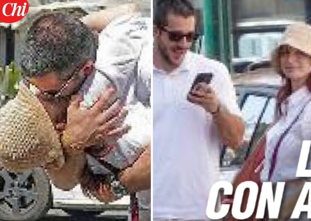Andrea Delogu e Alessandro Marziali a Roma quando vedono il fotografo si scambiano ‘baci da film’: guarda