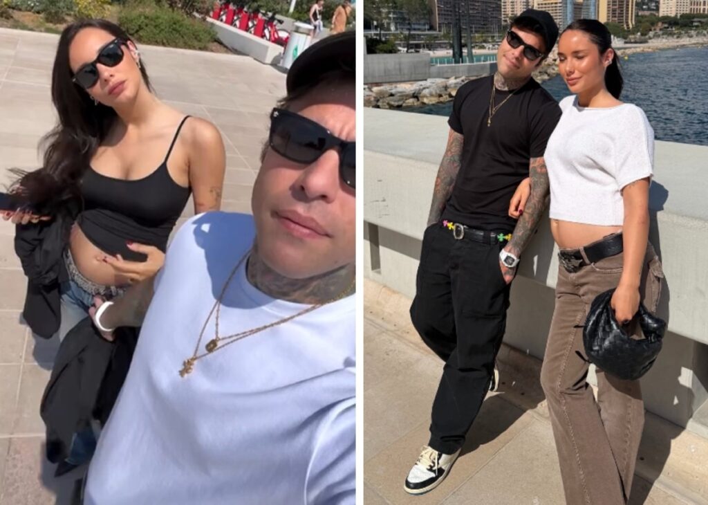 Fedez e Giulia Honegger a passeggio a Monte Carlo: la stilista col look estivo mostra il pancione, guarda
