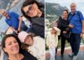 Alena Seredova a Capri con la figlia Vivienne e i genitori