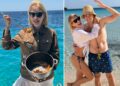 Clizia Incorvaia e Paolo Ciavarro in Sicilia con i figli Clizia Incorvaia e Paolo Ciavarro in Sicilia con i figli