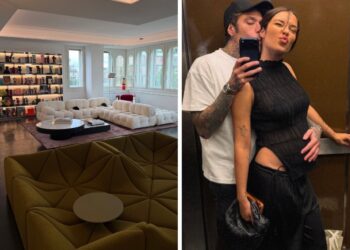 Fedez e la fidanzata Giulia Honegger incinta felici della loro nuova casa: lui svela il salone sui social, foto Fedez e la fidanzata Giulia Honegger incinta felici della loro nuova casa: lui svela il salone sui social, foto